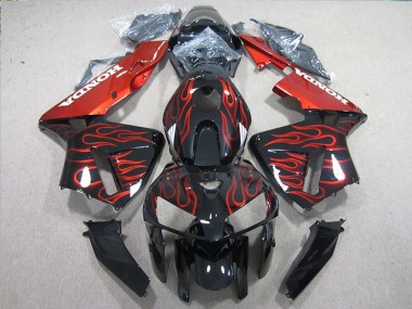 Noir Rouge Flamme 05-06 Honda CBR600RR Carénage Moto
