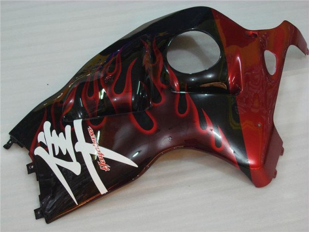 Noir Rouge Flamme 96-07 Suzuki GSXR 1300 Hayabusa Carénage Moto Noir Rouge Flamme 96-07 Suzuki GSXR 1300 Hayabusa Carénage Moto