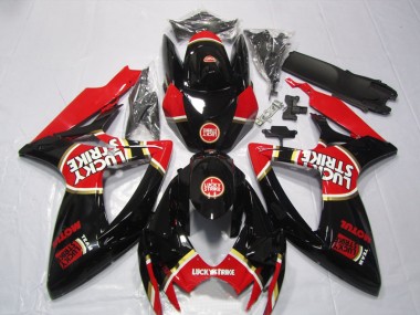 Noir Rouge Lucky Strike Motul 06-07 Suzuki GSXR 600 Carénage Moto