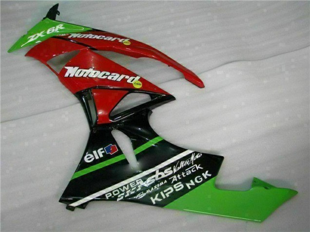 Noir Rouge Vert Motocard 09-12 Kawasaki ZX6R Carénage Moto Noir Rouge Vert Motocard 09-12 Kawasaki ZX6R Carénage Moto