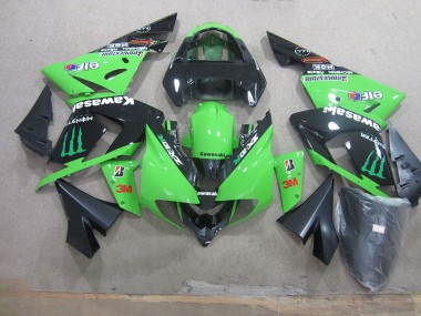 Noir Vert 3M Monster 03-05 Kawasaki ZX10R Carénage Moto