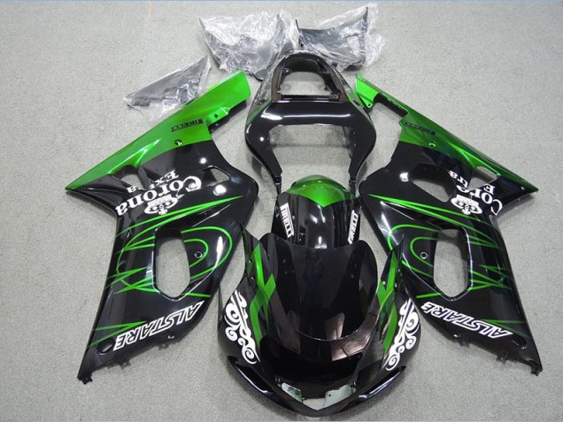 Noir Vert Corona Extra 01-03 Suzuki GSXR 600 Carénage Moto Noir Vert Corona Extra 01-03 Suzuki GSXR 600 Carénage Moto
