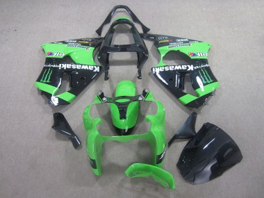 Noir Vert Monster 00-02 Kawasaki ZX6R Carénage Moto