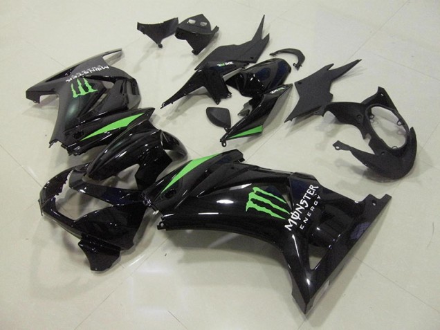 Noir Vert Monster Énergie 08-12 Kawasaki ZX250R Carénage Moto Noir Vert Monster Énergie 08-12 Kawasaki ZX250R Carénage Moto