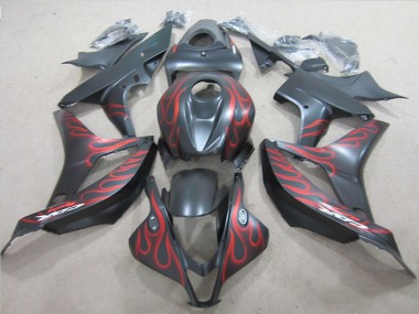 Noir avec Rouge Flamme 07-08 Honda CBR600RR Carénage Moto