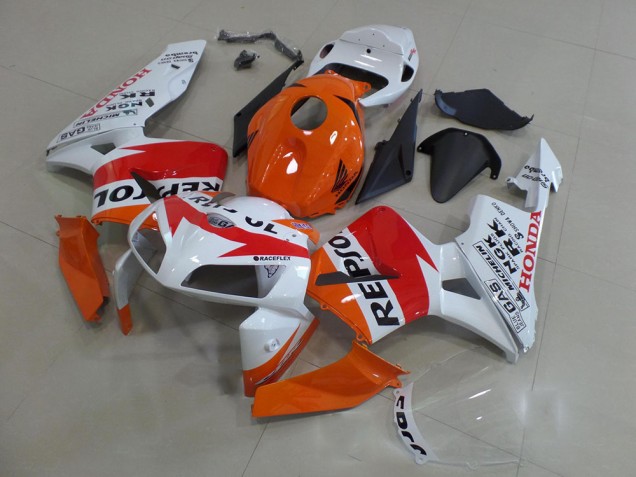 Orange Blanc Repsol 05-06 Honda CBR600RR Carénage Moto Orange Blanc Repsol 05-06 Honda CBR600RR Carénage Moto