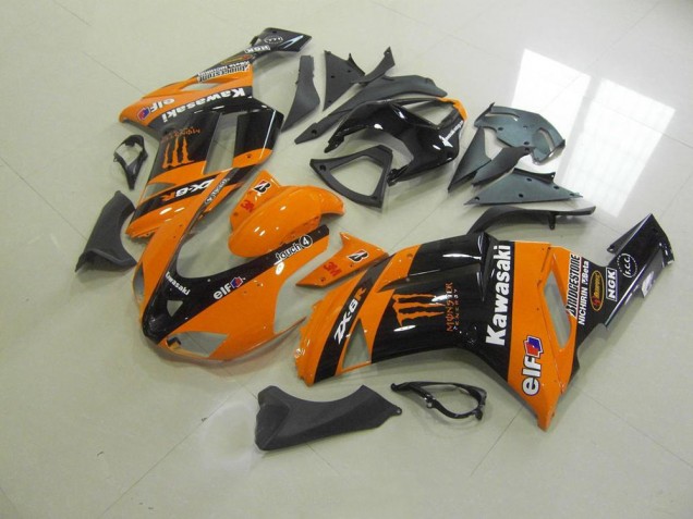 Orange Monster 07-08 Kawasaki ZX6R Carénage Moto