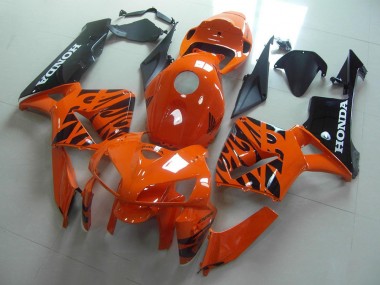 Orange Noir Flamme 05-06 Honda CBR600RR Carénage Moto