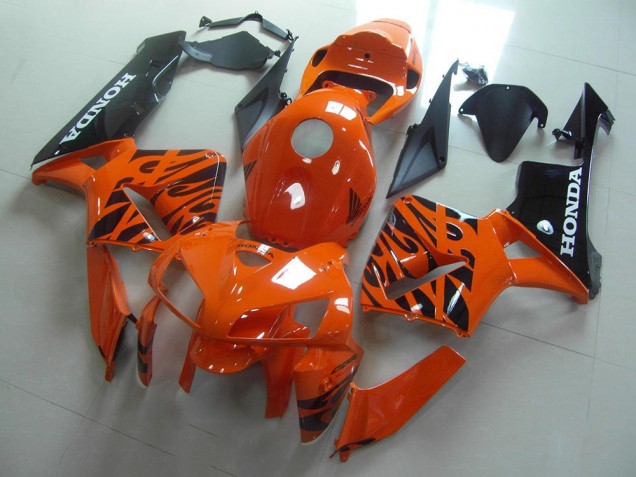 Orange Noir Flamme 05-06 Honda CBR600RR Carénage Moto Orange Noir Flamme 05-06 Honda CBR600RR Carénage Moto