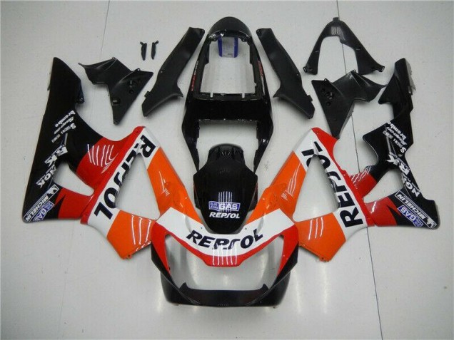 Orange Rouge Noir Repsol 00-01 Honda CBR900RR 929RR Carénage Moto Orange Rouge Noir Repsol 00-01 Honda CBR900RR 929RR Carénage Moto