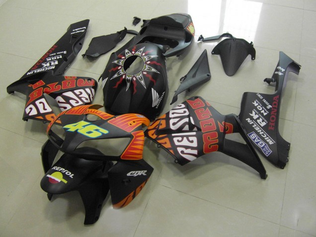 Rossi Noir Mat 05-06 Honda CBR600RR Carénage Moto Rossi Noir Mat 05-06 Honda CBR600RR Carénage Moto