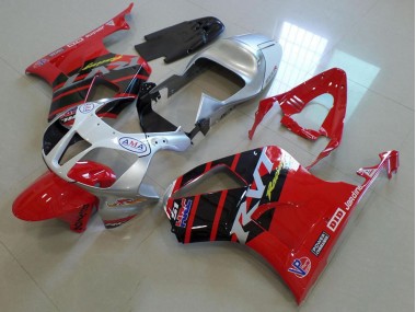 Rouge Argent 00-06 Honda VTR1000 Carénage Moto