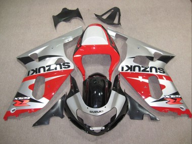 Rouge Argent 01-03 Suzuki GSXR 600 Carénage Moto