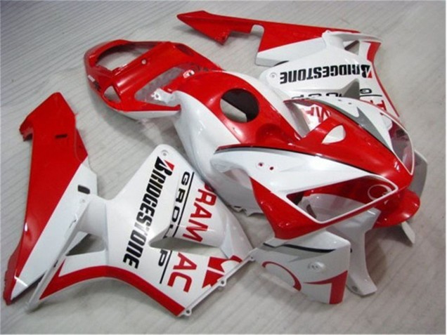 Rouge Blanc 05-06 Honda CBR600RR Kit Carénages Motos Rouge Blanc 05-06 Honda CBR600RR Kit Carénages Motos