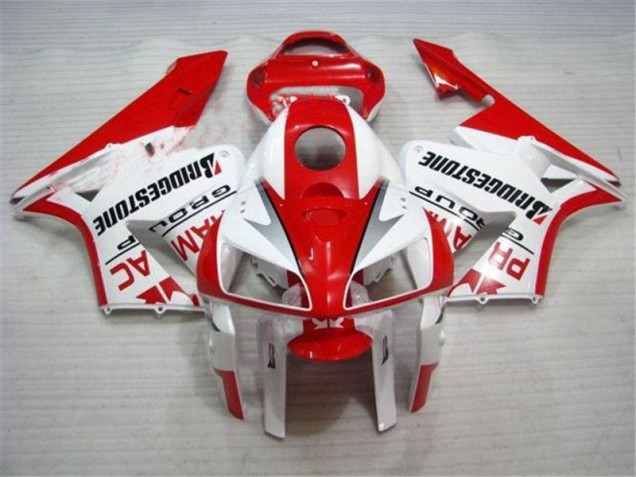 Rouge Blanc 05-06 Honda CBR600RR Kit Carénages Motos Rouge Blanc 05-06 Honda CBR600RR Kit Carénages Motos