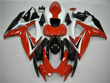 Rouge Blanc 06-07 Suzuki GSXR 600/750 Carénages Moto