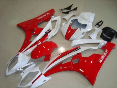 Rouge Blanc 06-07 Yamaha YZF R6 Carénage Moto