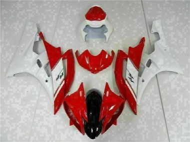 Rouge Blanc 06-07 Yamaha YZF R6 Kit Carénages Motos Complet