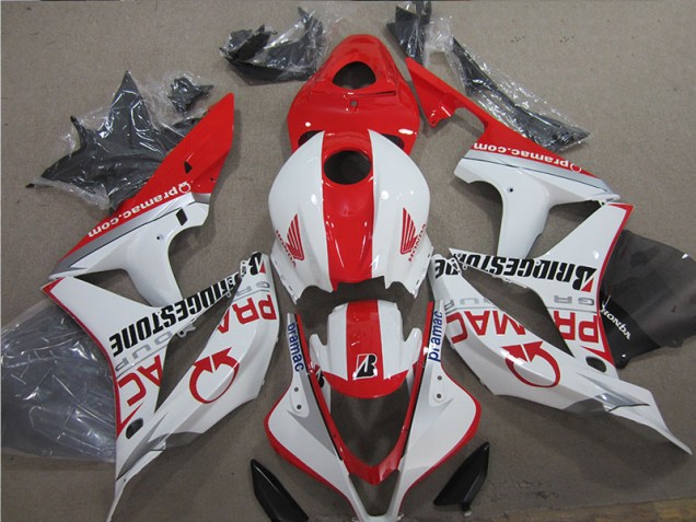 Rouge Blanc 07-08 Honda CBR600RR Carénages Moto Rouge Blanc 07-08 Honda CBR600RR Carénages Moto