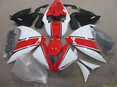 Rouge Blanc 12-14 Yamaha YZF R1 Carénage Moto