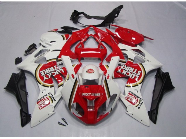 Rouge Blanc Lucky Strike 09-14 BMW S1000RR Carénage Moto Rouge Blanc Lucky Strike 09-14 BMW S1000RR Carénage Moto