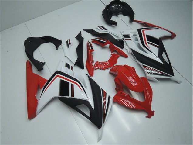 Rouge Blanc Noir 13-16 Kawasaki EX300 Carénage Moto Rouge Blanc Noir 13-16 Kawasaki EX300 Carénage Moto
