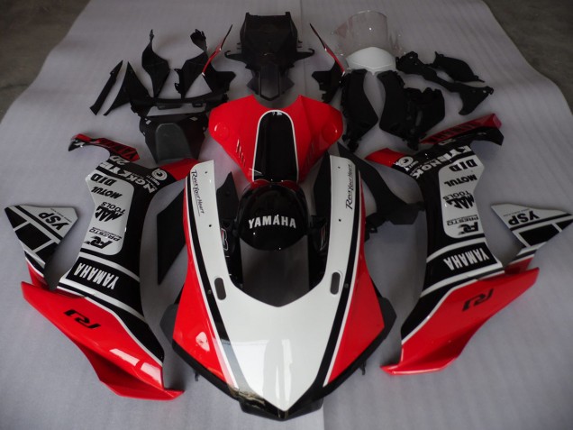 Rouge Blanc Noir 15-19 Yamaha YZF R1 Carénage Moto Rouge Blanc Noir 15-19 Yamaha YZF R1 Carénage Moto