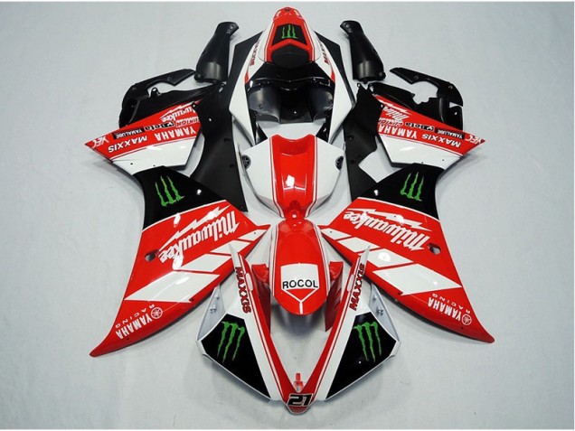 Rouge Blanc Rocol 12-14 Yamaha YZF R1 Carénage Moto Rouge Blanc Rocol 12-14 Yamaha YZF R1 Carénage Moto
