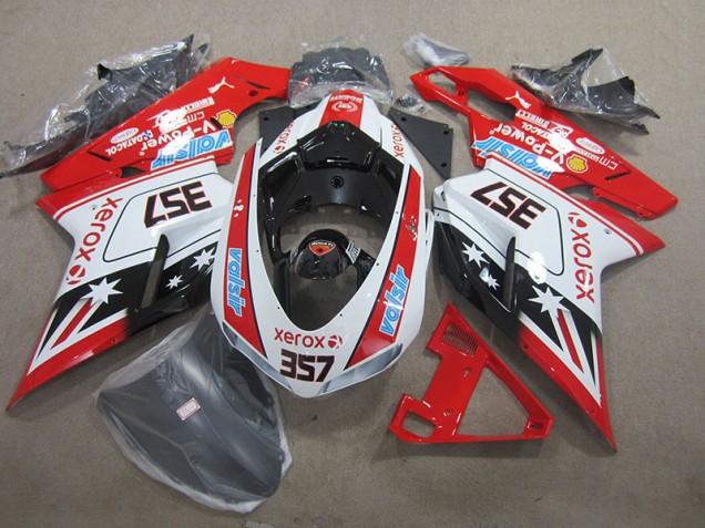 Rouge Blanc Xerox 357 07-14 Ducati 1098 Carénage Moto Rouge Blanc Xerox 357 07-14 Ducati 1098 Carénage Moto