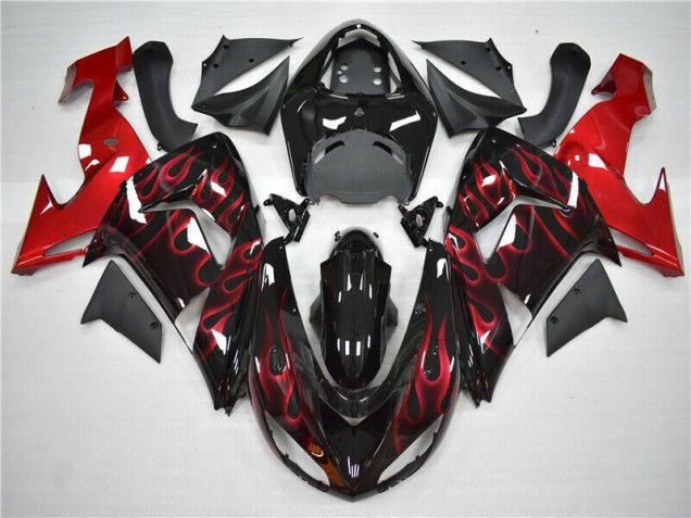 Rouge Flamme 06-07 Kawasaki ZX10R Carénage Moto Rouge Flamme 06-07 Kawasaki ZX10R Carénage Moto