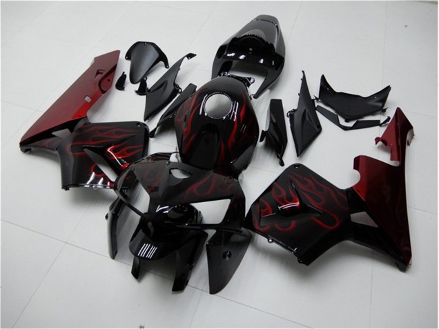 Rouge Flamme Noir 05-06 Honda CBR600RR Carénage Moto Rouge Flamme Noir 05-06 Honda CBR600RR Carénage Moto