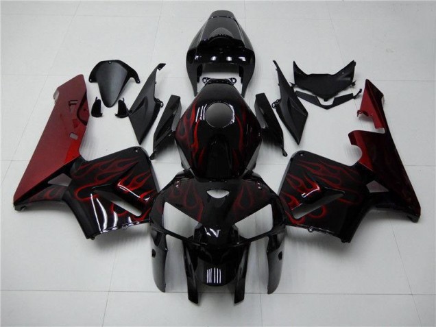 Rouge Flamme Noir 05-06 Honda CBR600RR Carénage Moto Rouge Flamme Noir 05-06 Honda CBR600RR Carénage Moto