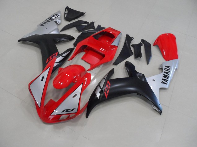 Rouge Matte Argent 02-03 Yamaha YZF R1 Carénage Moto Rouge Matte Argent 02-03 Yamaha YZF R1 Carénage Moto