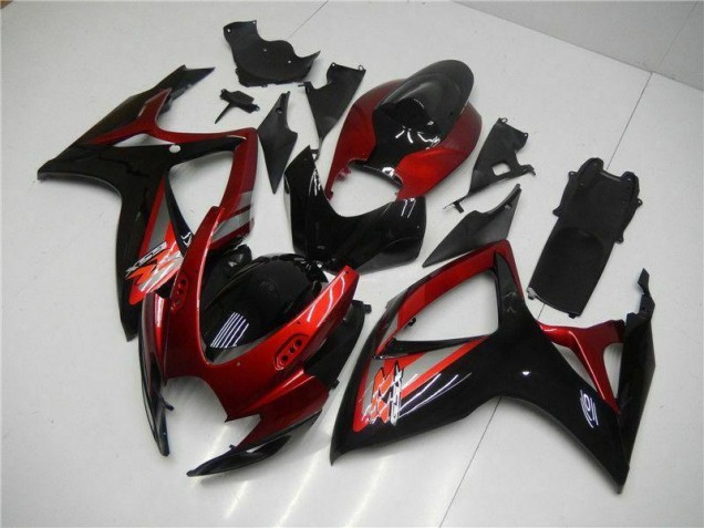 Rouge Noir 06-07 Suzuki GSXR 600/750 Carénage Moto Rouge Noir 06-07 Suzuki GSXR 600/750 Carénage Moto