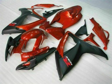 Rouge Noir 06-07 Suzuki GSXR 600/750 Kit Carénages Motos Complet