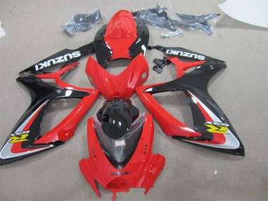 Rouge Noir 06-07 Suzuki GSXR 600 Carénages Moto