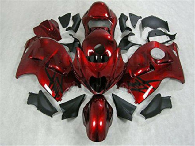 Rouge Noir 96-07 Suzuki GSXR 1300 Hayabusa Carénage Moto Rouge Noir 96-07 Suzuki GSXR 1300 Hayabusa Carénage Moto