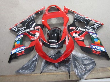 Rouge Noir Denso 00-02 Suzuki GSXR 1000 Carénage Moto