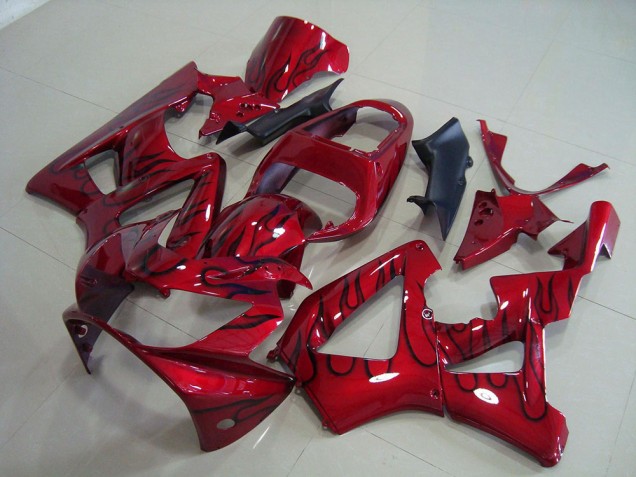 Rouge Noir Flamme 00-01 Honda CBR900RR 929 Carénage Moto Rouge Noir Flamme 00-01 Honda CBR900RR 929 Carénage Moto