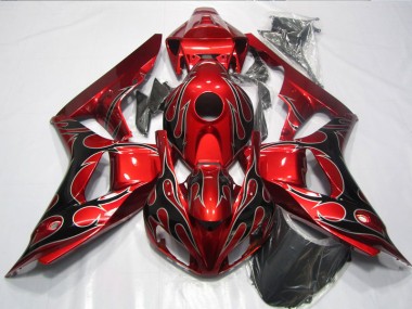 Rouge Noir Flamme 06-07 Honda CBR1000RR Carénage Moto
