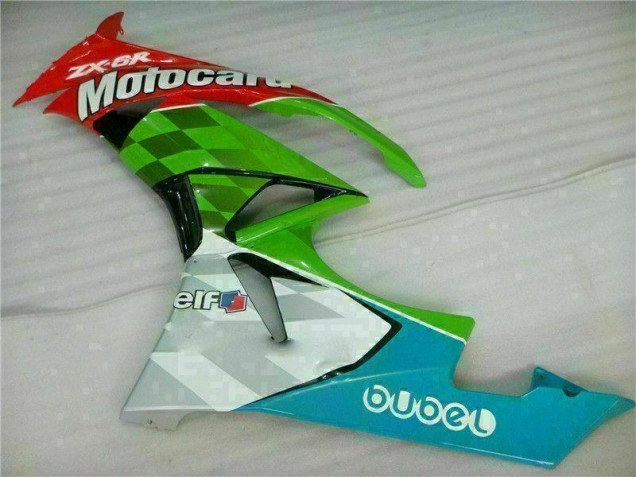 Rouge Vert Motocard 09-12 Kawasaki ZX6R Carénage Moto Rouge Vert Motocard 09-12 Kawasaki ZX6R Carénage Moto