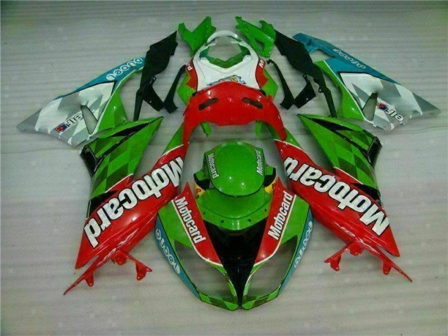 Rouge Vert Motocard 09-12 Kawasaki ZX6R Carénage Moto Rouge Vert Motocard 09-12 Kawasaki ZX6R Carénage Moto