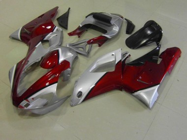 Rouge et Argent 00-01 Yamaha YZF R1 Carénage Moto