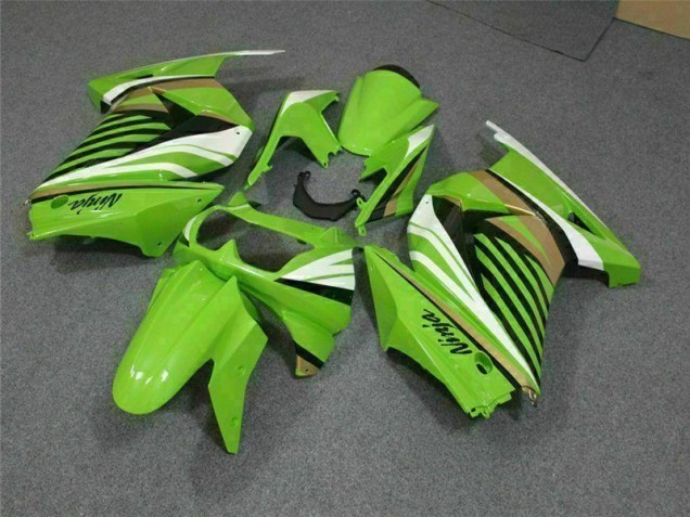Vert Blanc Noir Ninja 08-12 Kawasaki EX250 Carénage Moto Vert Blanc Noir Ninja 08-12 Kawasaki EX250 Carénage Moto