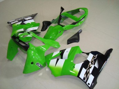 Vert Noir 00-02 Kawasaki ZX6R Kit Carénages Motos