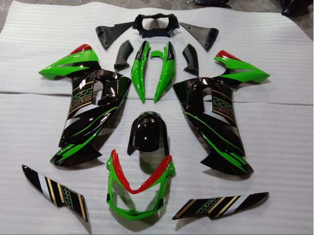 Vert Noir 06-08 Kawasaki EX650 Carénage Moto Vert Noir 06-08 Kawasaki EX650 Carénage Moto