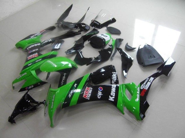 Vert Noir Kick 08-10 Kawasaki ZX10R Carénage Moto Vert Noir Kick 08-10 Kawasaki ZX10R Carénage Moto