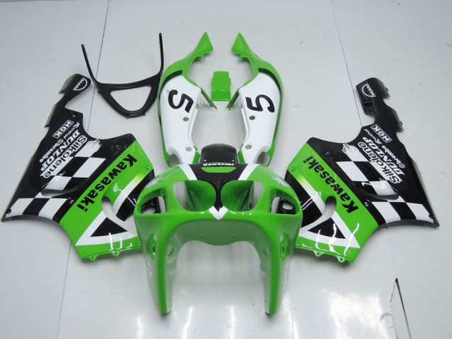 Vert Noir et Blanc 96-03 Kawasaki ZX7R Carénage Moto Vert Noir et Blanc 96-03 Kawasaki ZX7R Carénage Moto