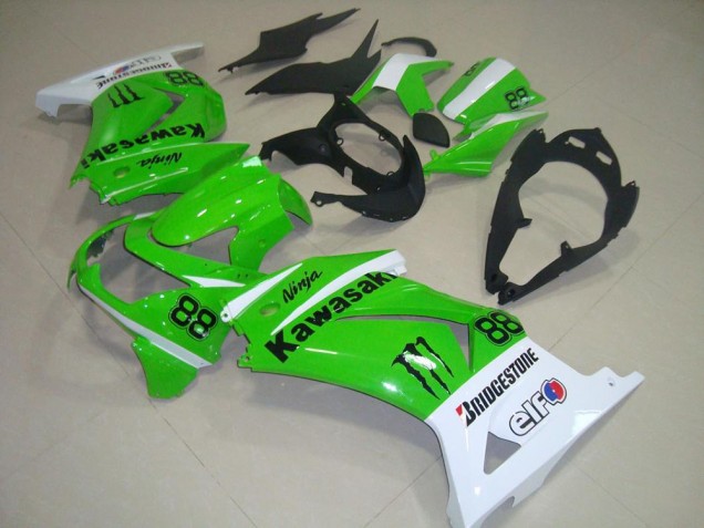 Vert et Blanc 08-12 Kawasaki ZX250R Carénage Moto Vert et Blanc 08-12 Kawasaki ZX250R Carénage Moto