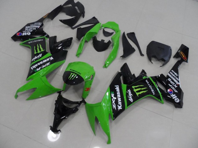 Vert et Noir Monster 08-10 Kawasaki ZX10R Carénage Moto Vert et Noir Monster 08-10 Kawasaki ZX10R Carénage Moto